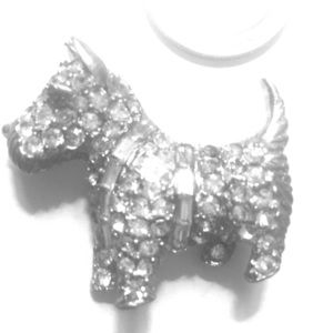 ⚜️Vintage All Rhine Stone Dog Pin 🐕⚜️